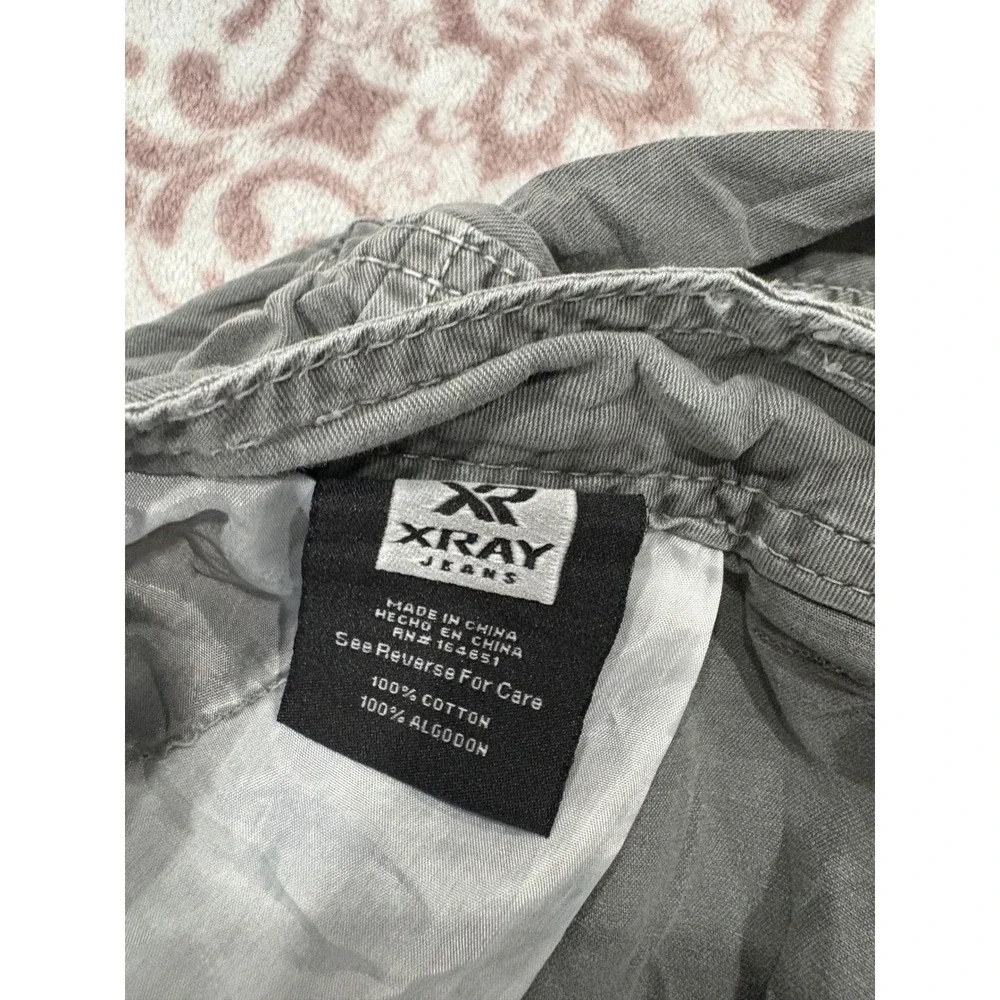 Xray Jeans Mens Gray Cotton Cargo Shorts Size 42 Utility Casual Drawstring Hem - Picture 4 of 12